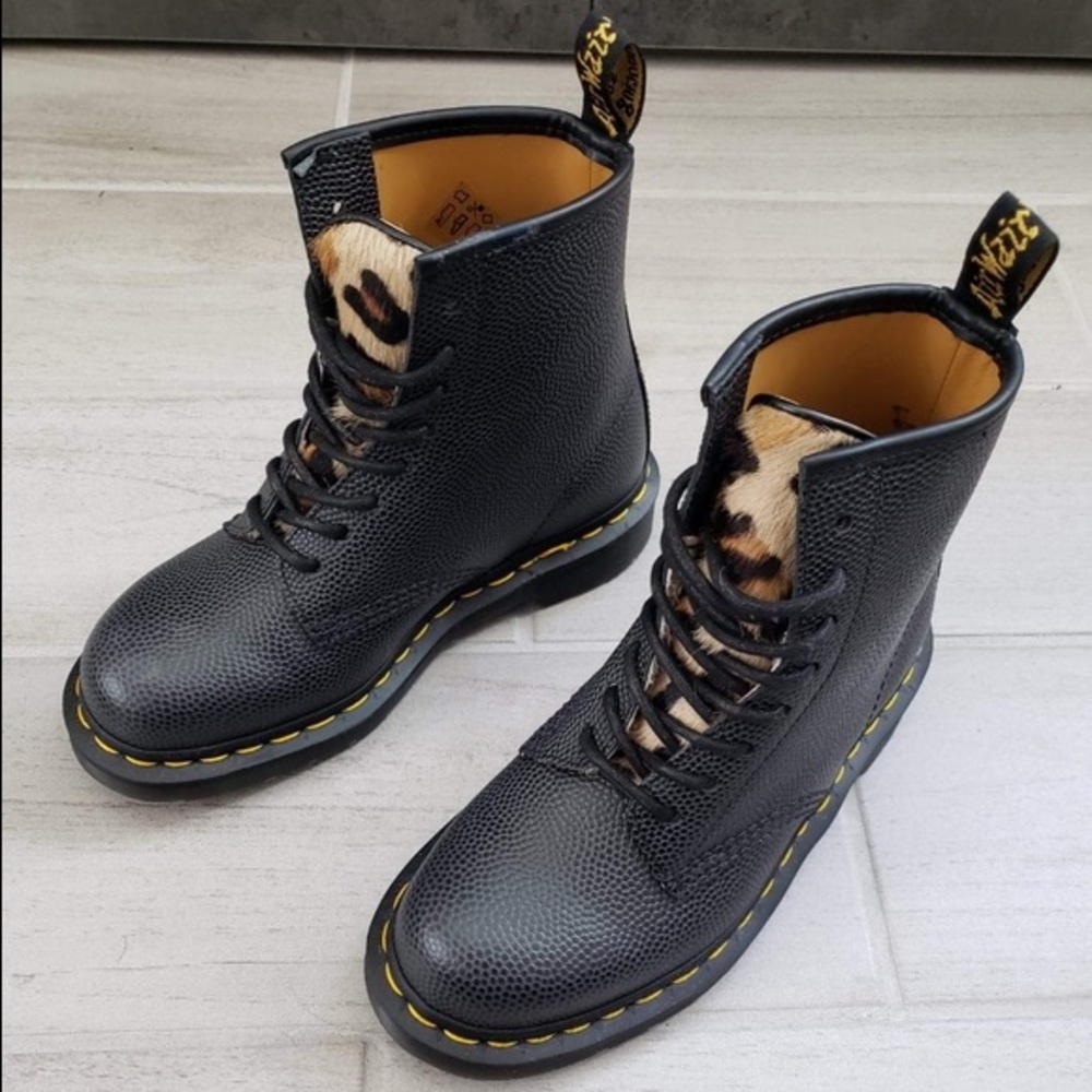 Stussy x Dr Martens 1460 Cheetah Boot - Picture 2 of 6